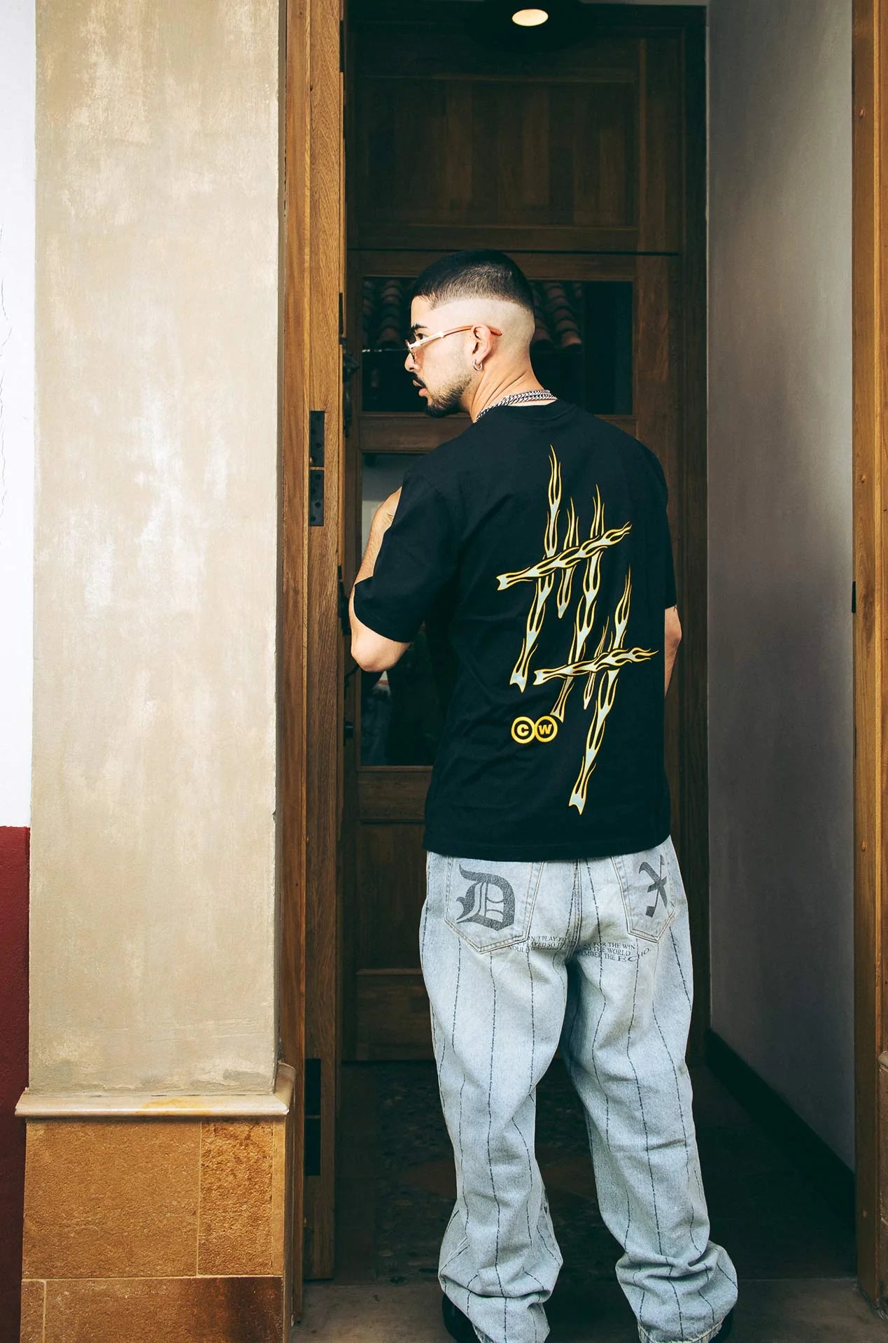 Money makers camiseta colors flame negro
