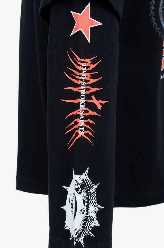 Culturewise camiseta oversize manga larga racing negro CWQ3OVERSLV