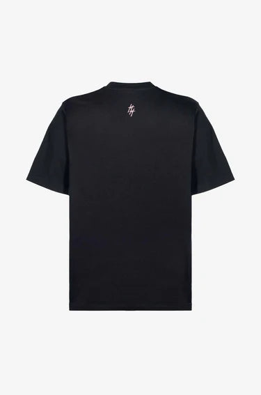 Culturewise Camiseta negra Crursive logo Classic Rosa CWTR-BASIC1R