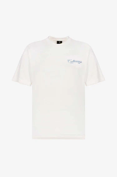 Culturewise Camiseta blanca Crursive logo Classic azul CWTR-BASIC2A