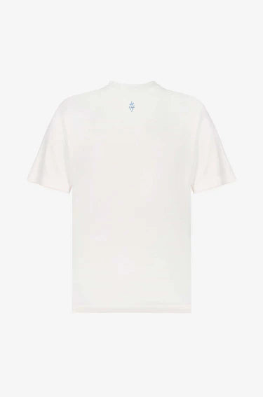 Culturewise Camiseta blanca Crursive logo Classic azul CWTR-BASIC2A
