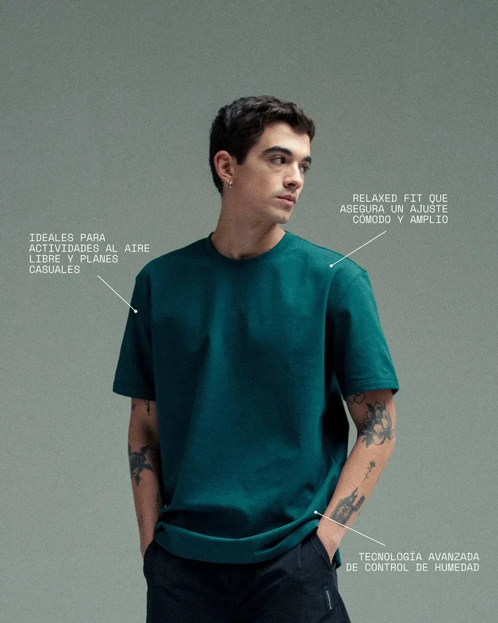 Remanence T-Shirt Cling Verde Marino