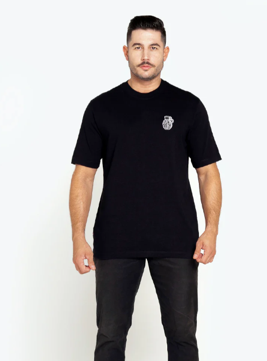 BLOW UP SLIM FIT BLACK T-SHIRT C2-1103