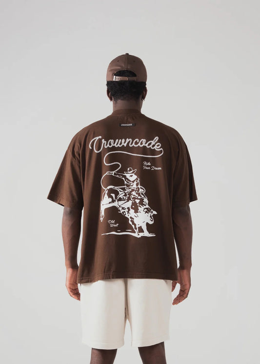 Crowncode camiseta cowboy - cafe chocolate