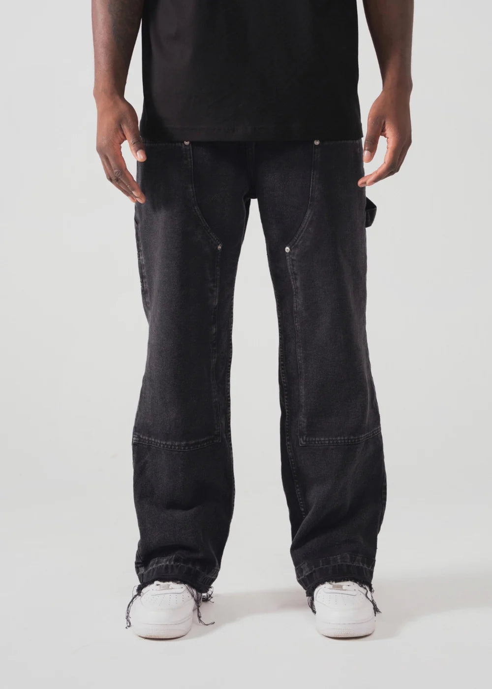 Crowncode jean carpintero - negro washed pants