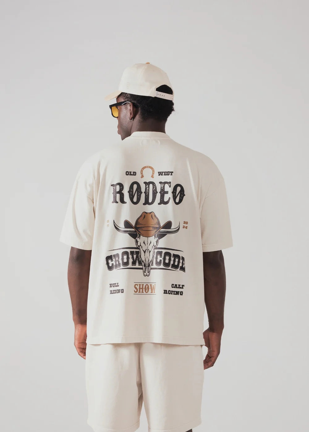 Crowncode camiseta rodeo show - crema