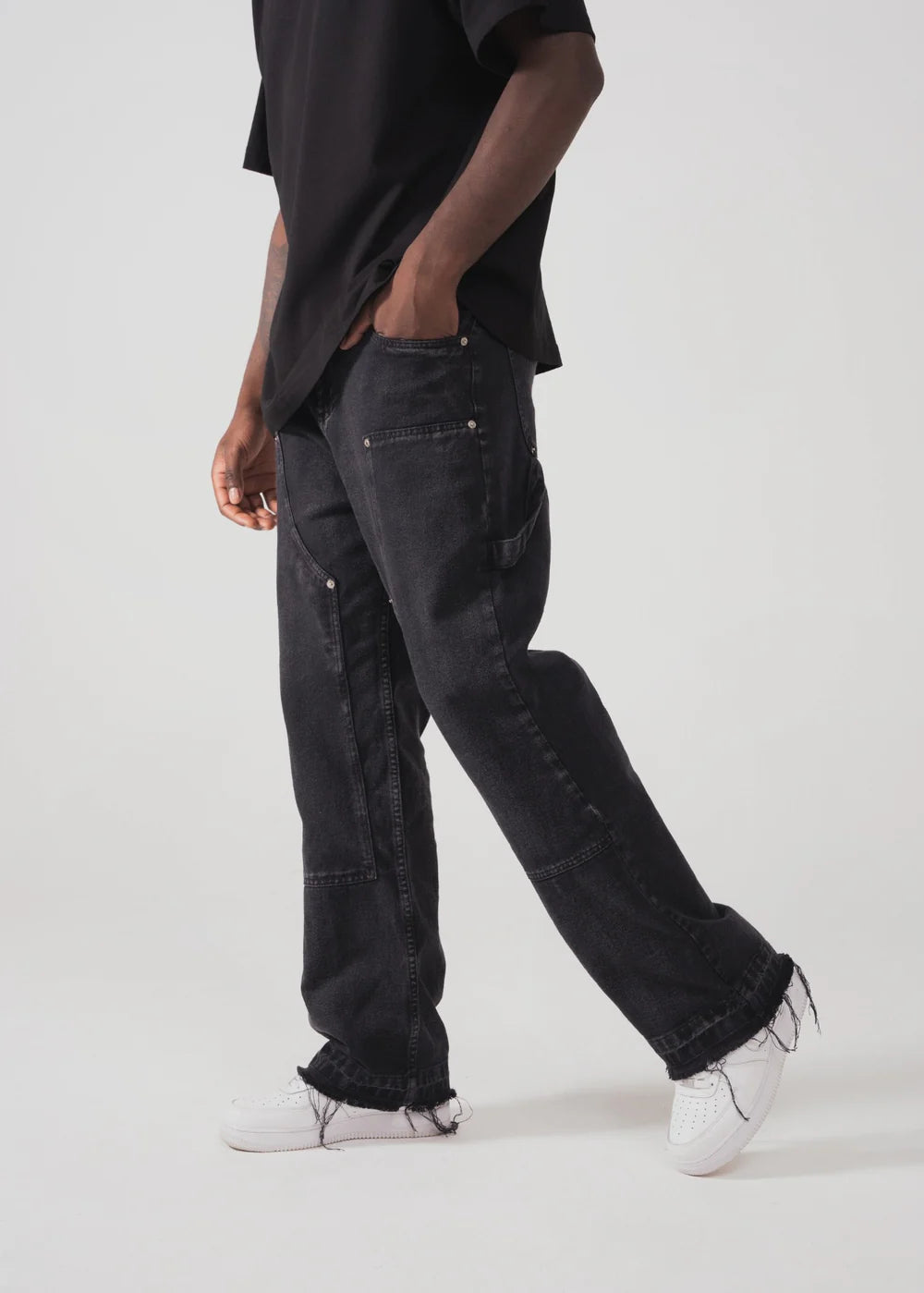 Crowncode jean carpintero - negro washed pants