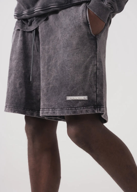 Crowncode shorts rodeo - gris washed