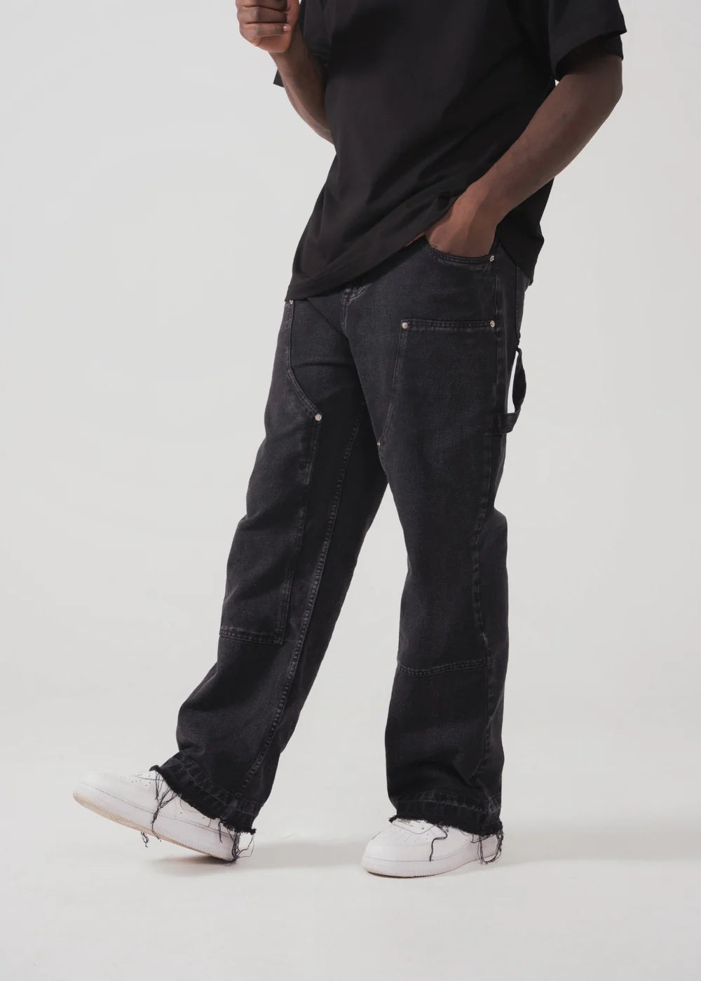 Crowncode jean carpintero - negro washed pants