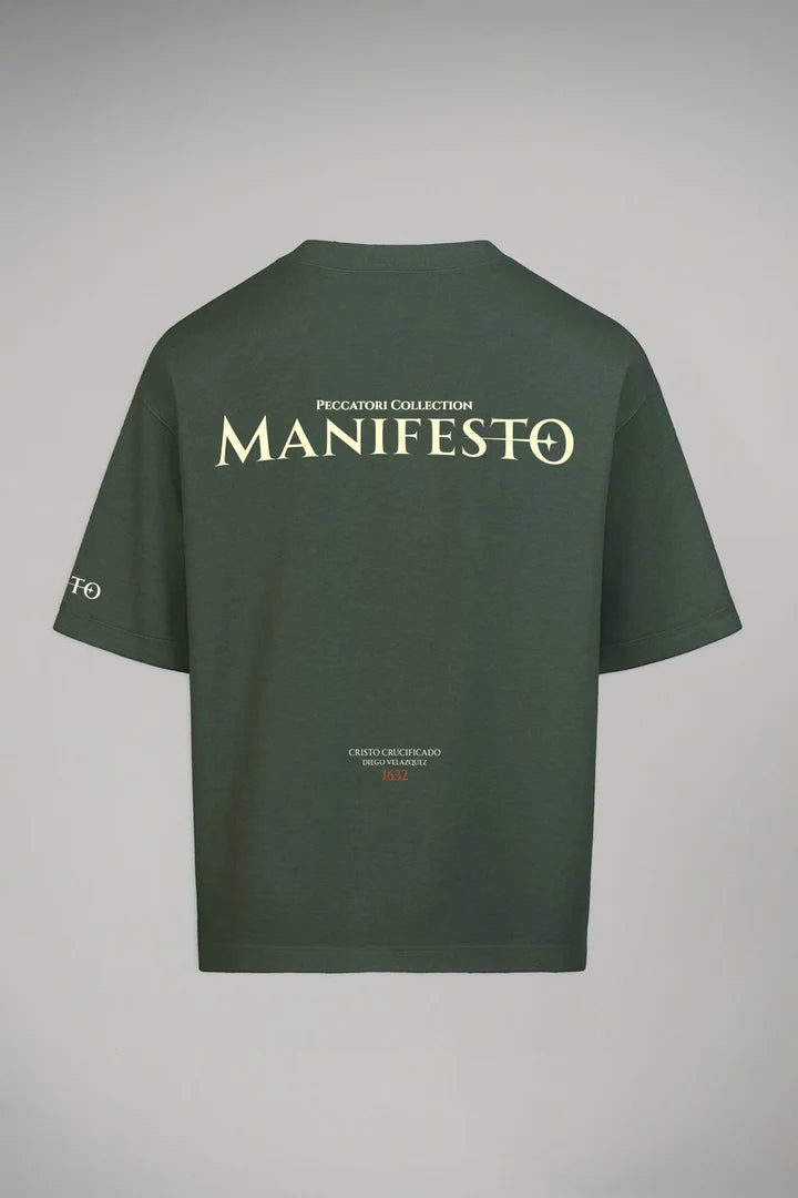 Manifesto camiseta oversize cristo crucificado