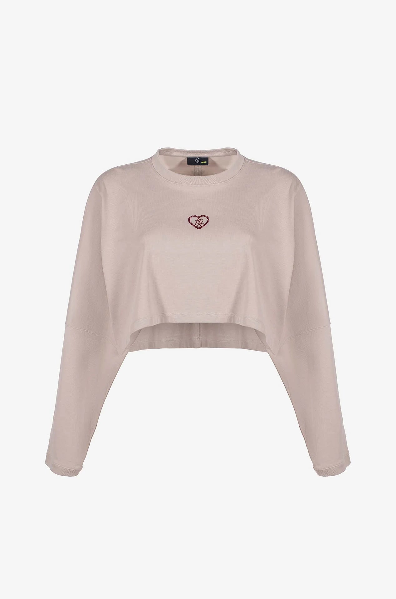 Culturewise crop top manga larga beige CWQ3CROPLS-B