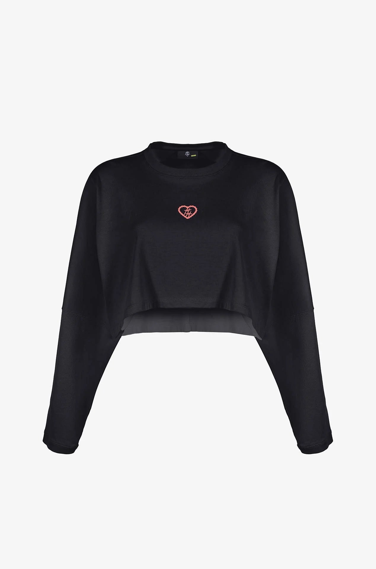 Culturewise crop top manga larga negro CWQ3CROPLS-N