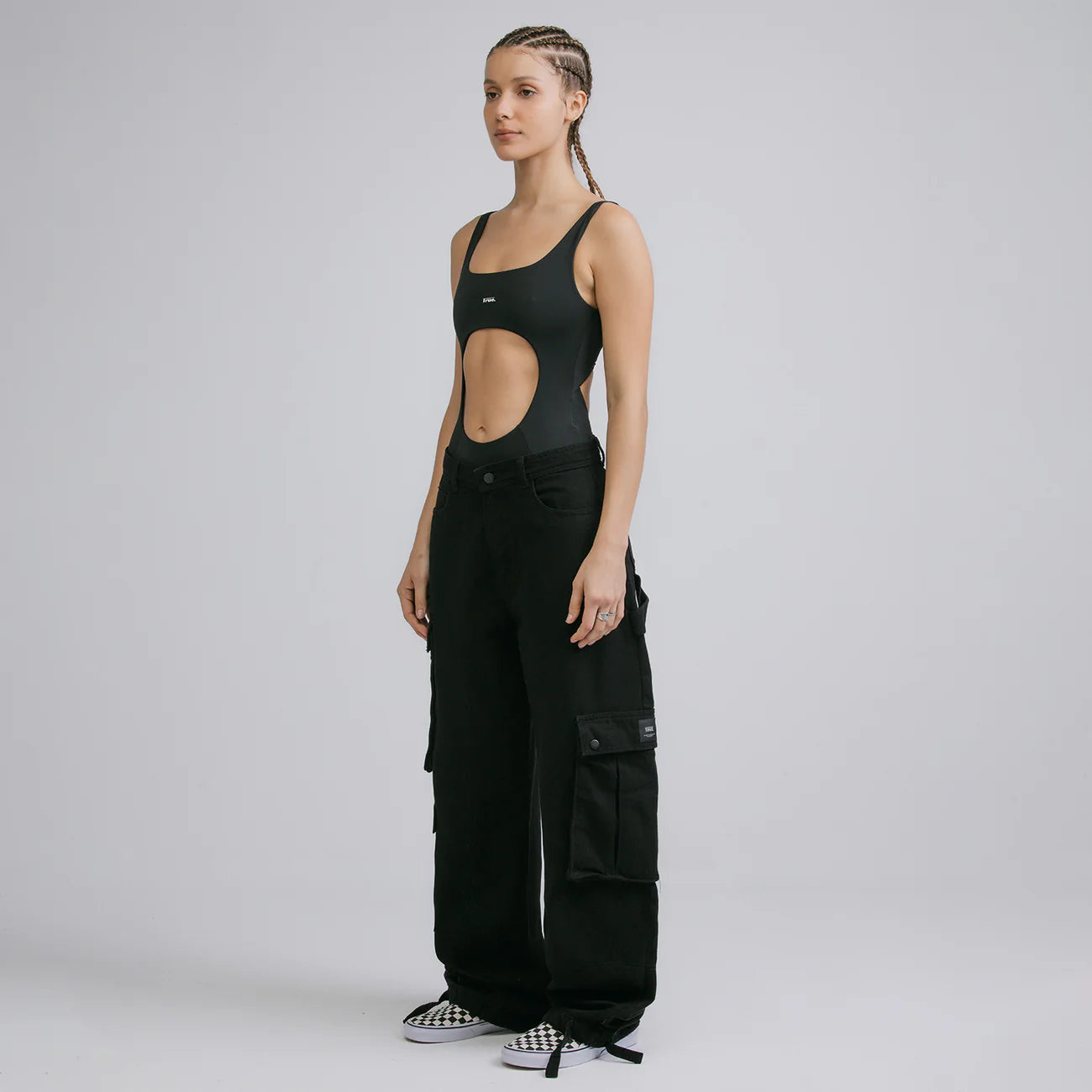 True cut-out bodysuit - black