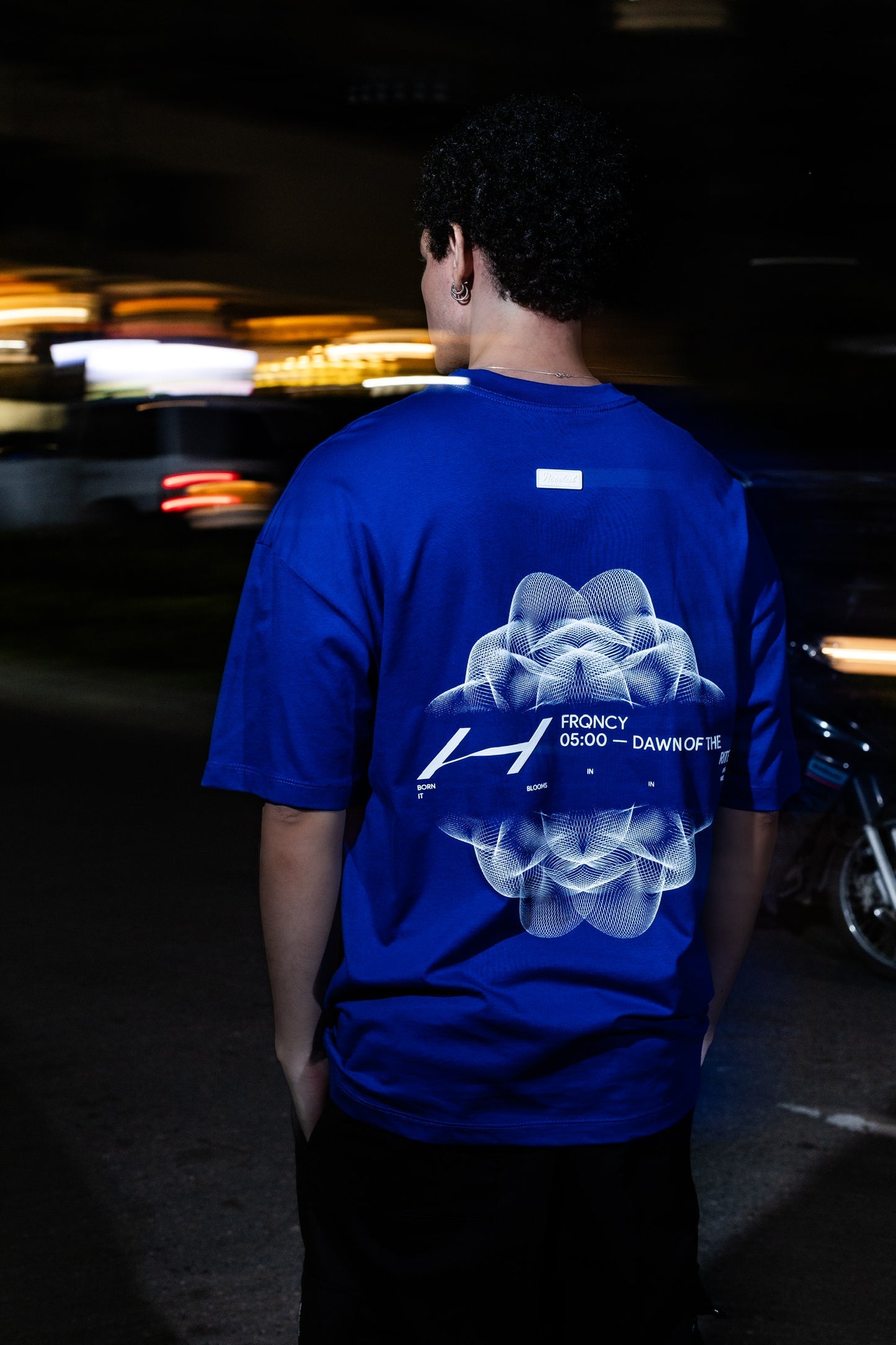 Hooded Frqncy Hooded Blue T-Shirt HCA196