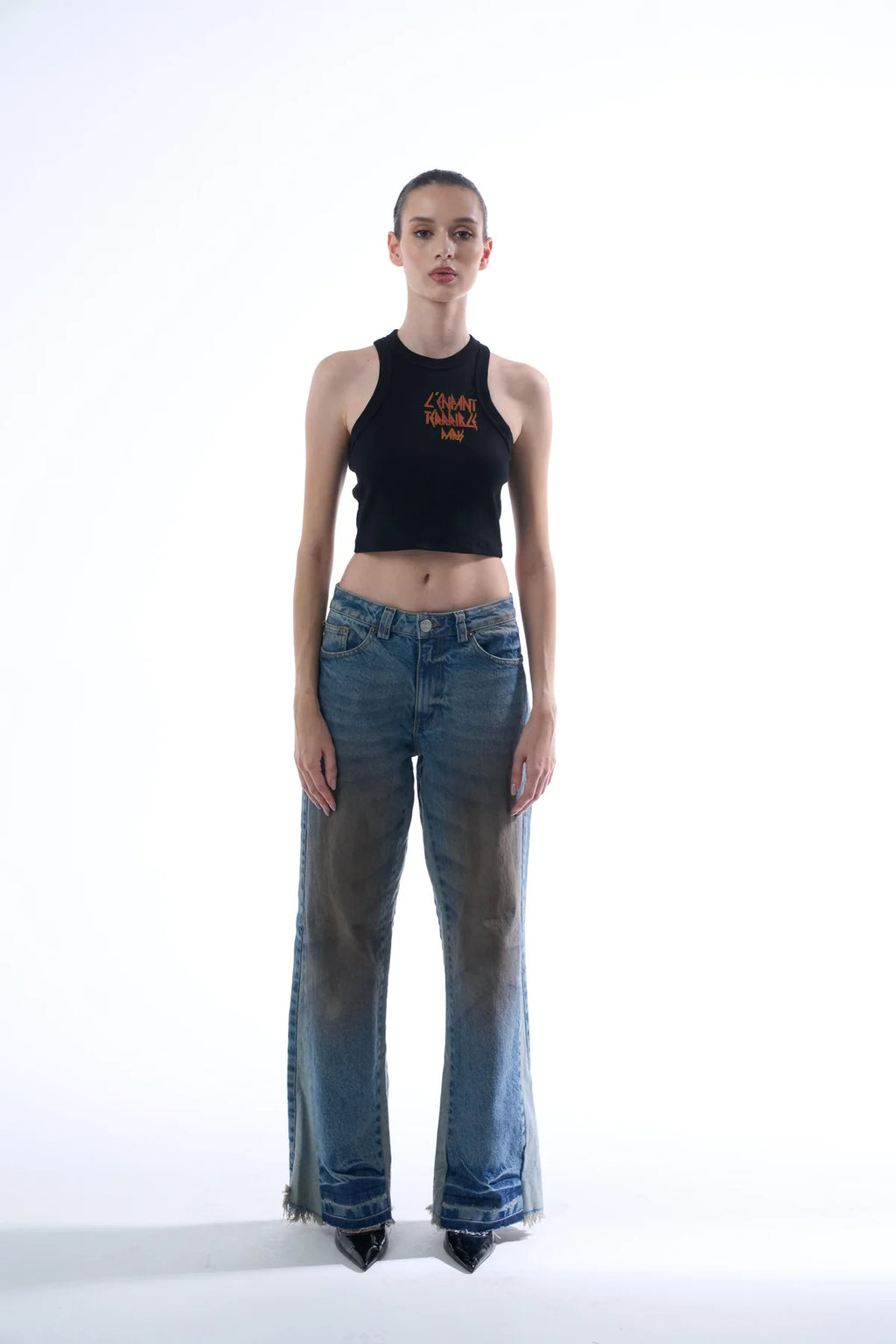 Sinners dirty flared jeans