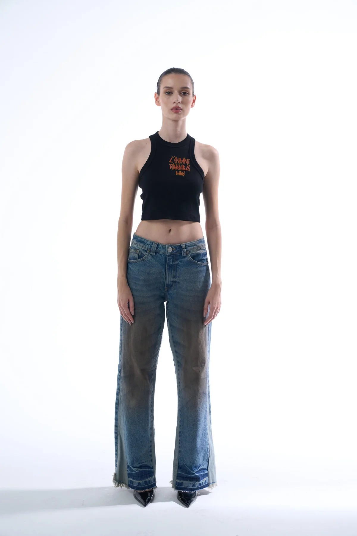 Sinners dirty flared jeans