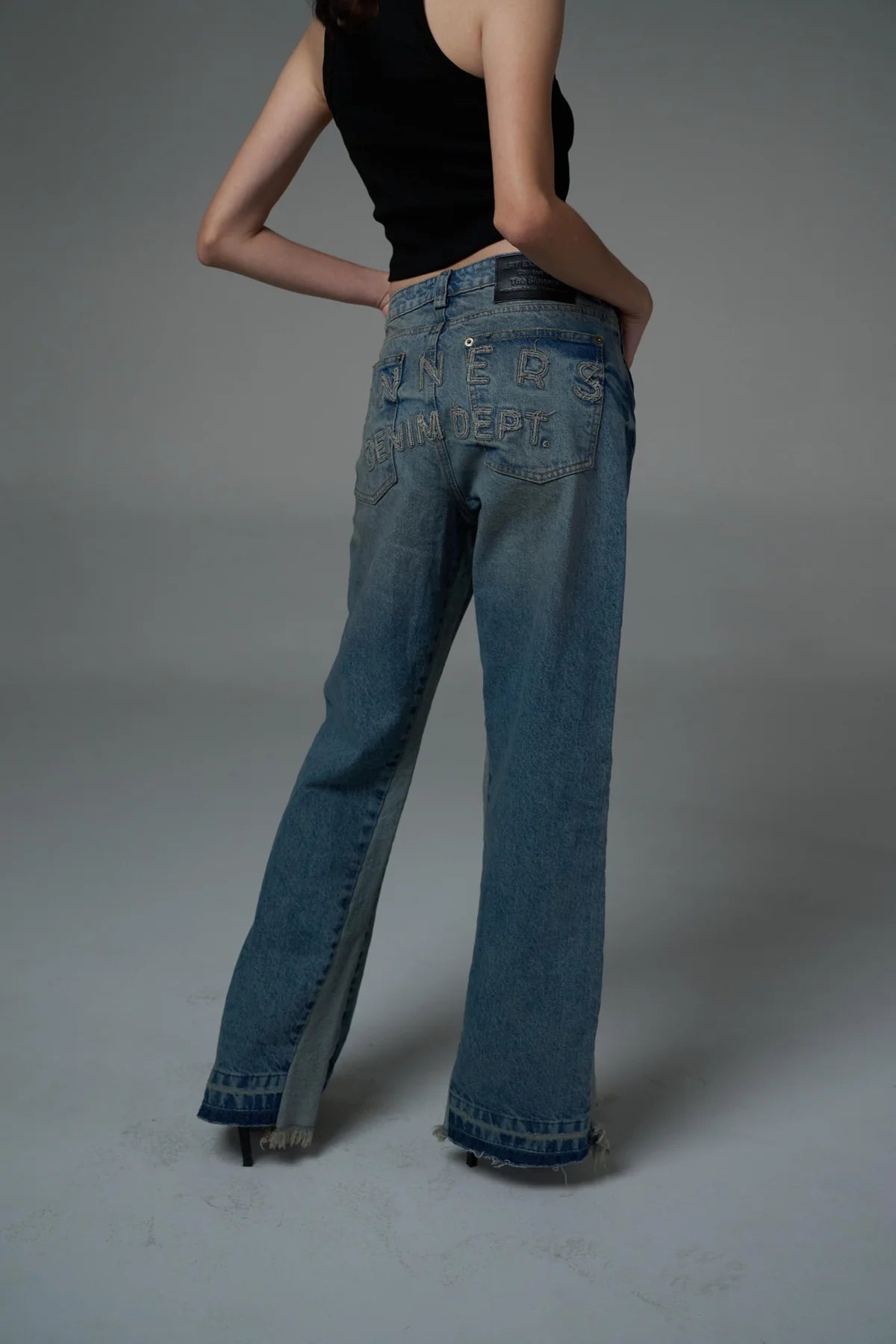 Sinners dirty flared jeans
