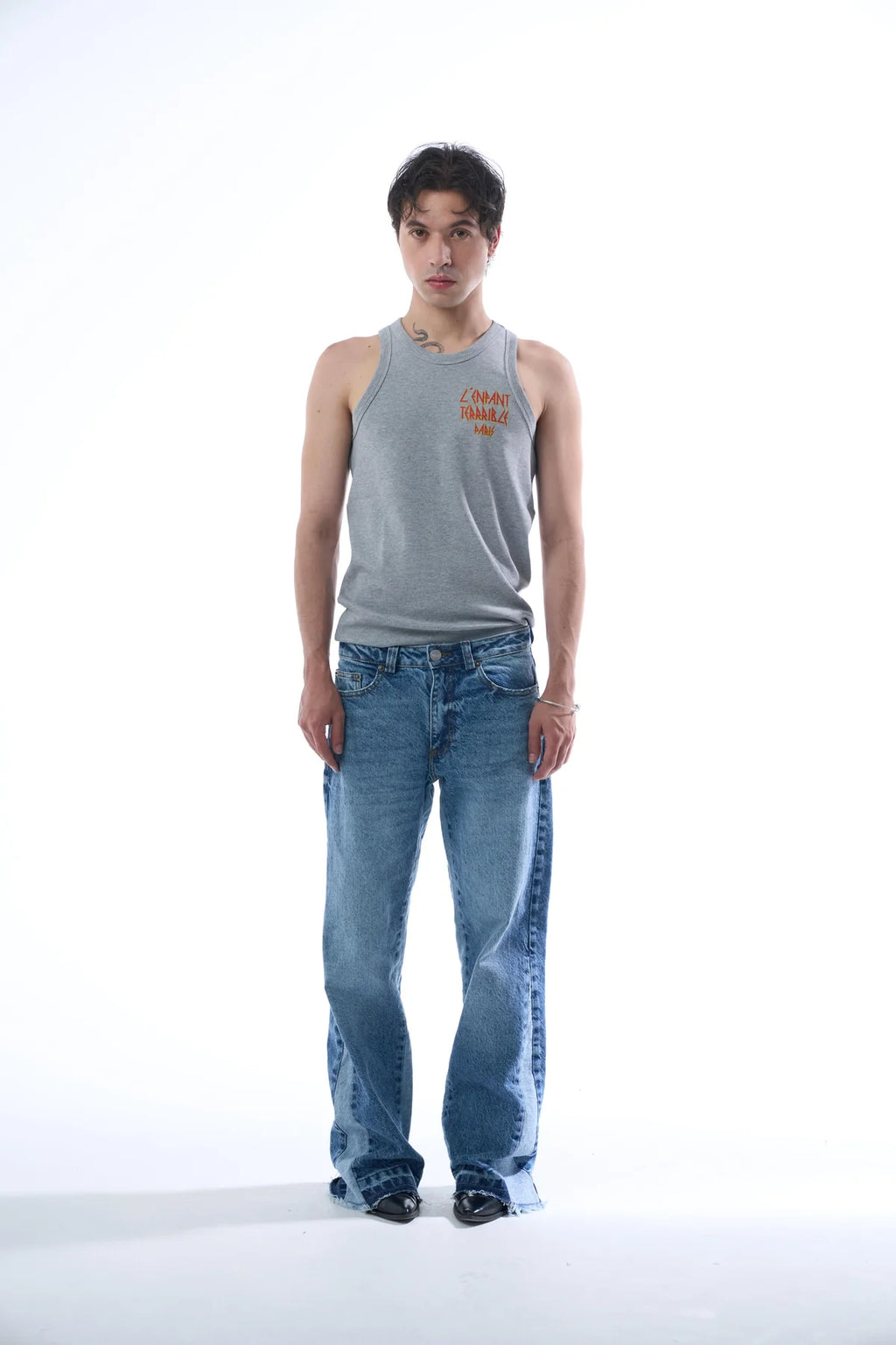 Sinners embroidered flared jeans