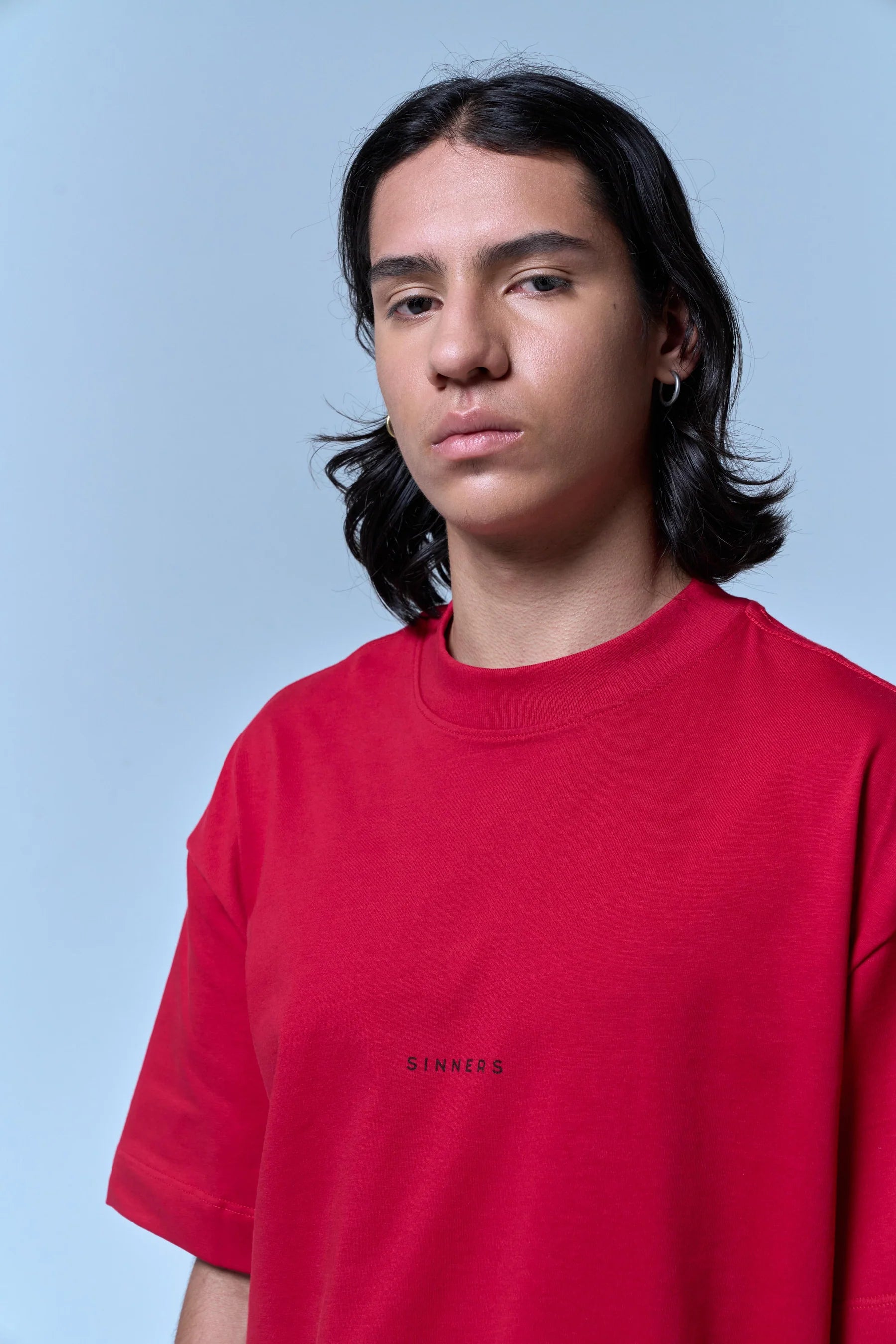 Sinners center logo red t-shirt