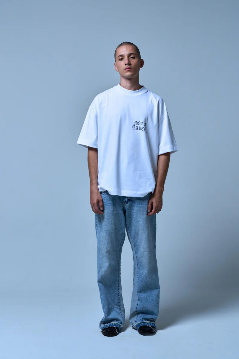 Sinners not a narco fw25 white t-shirt