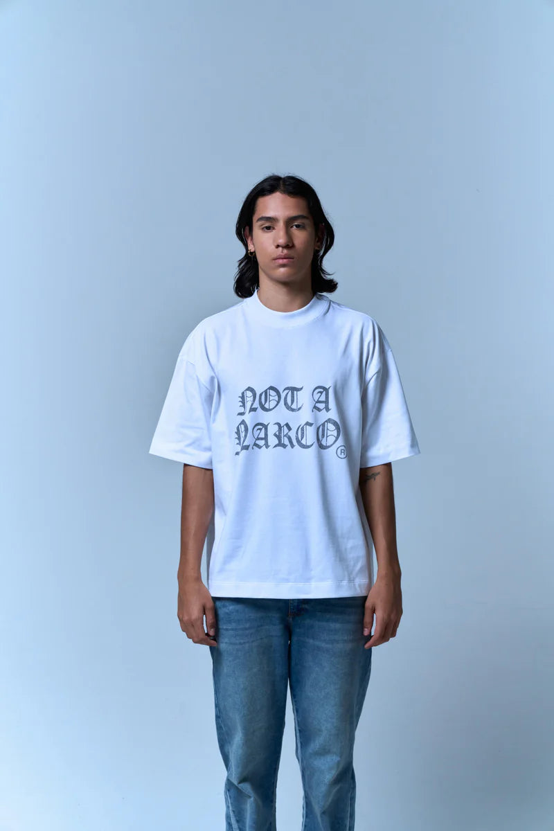 Sinners not a narco white t-shirt