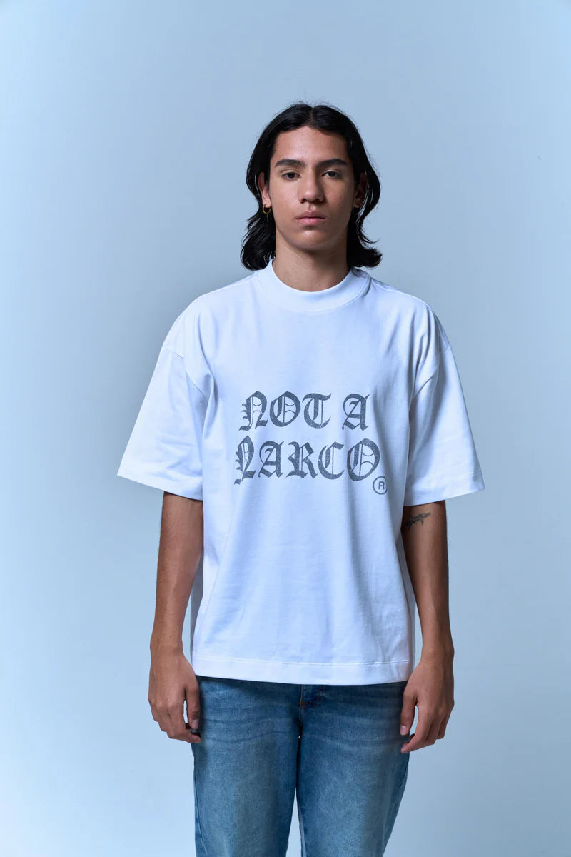 Sinners not a narco white t-shirt