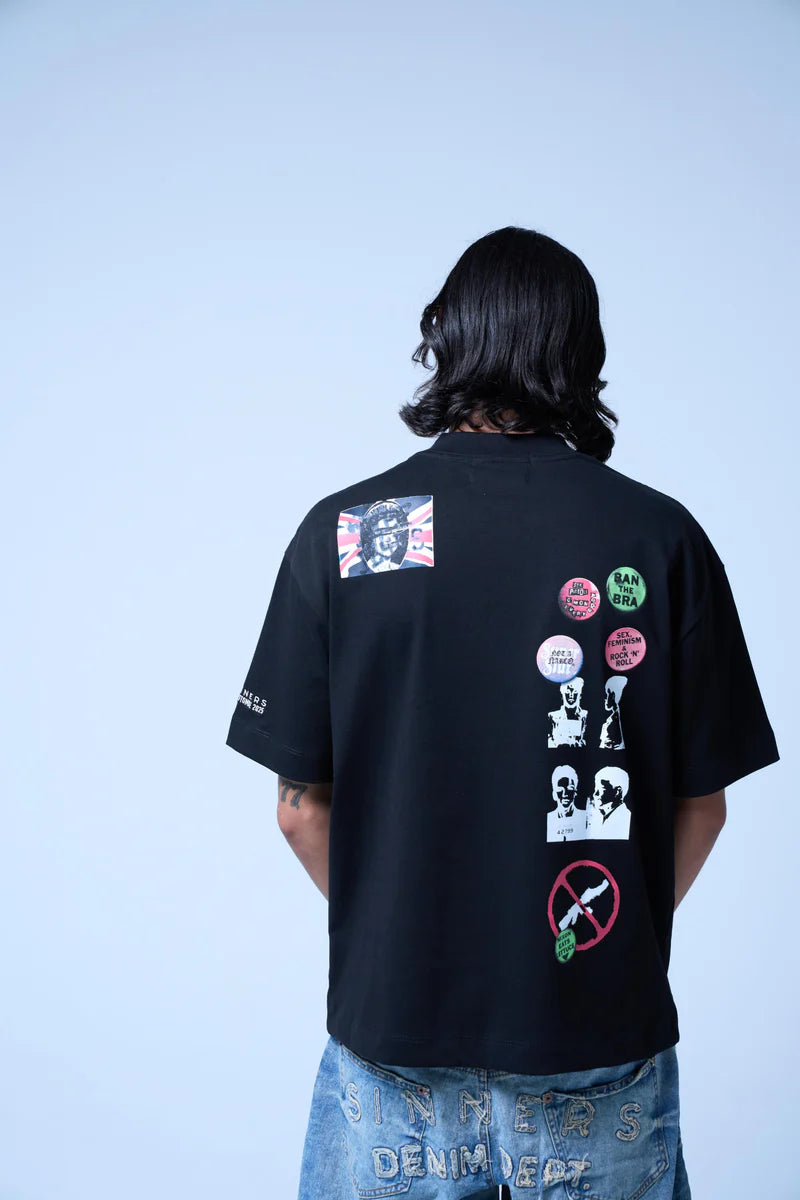 Sinners stamps black t-shirt