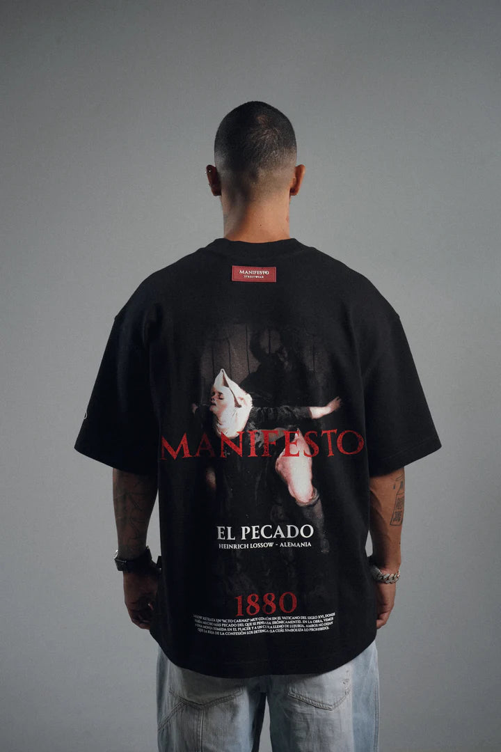 Manifesto camiseta oversize el pecado negra