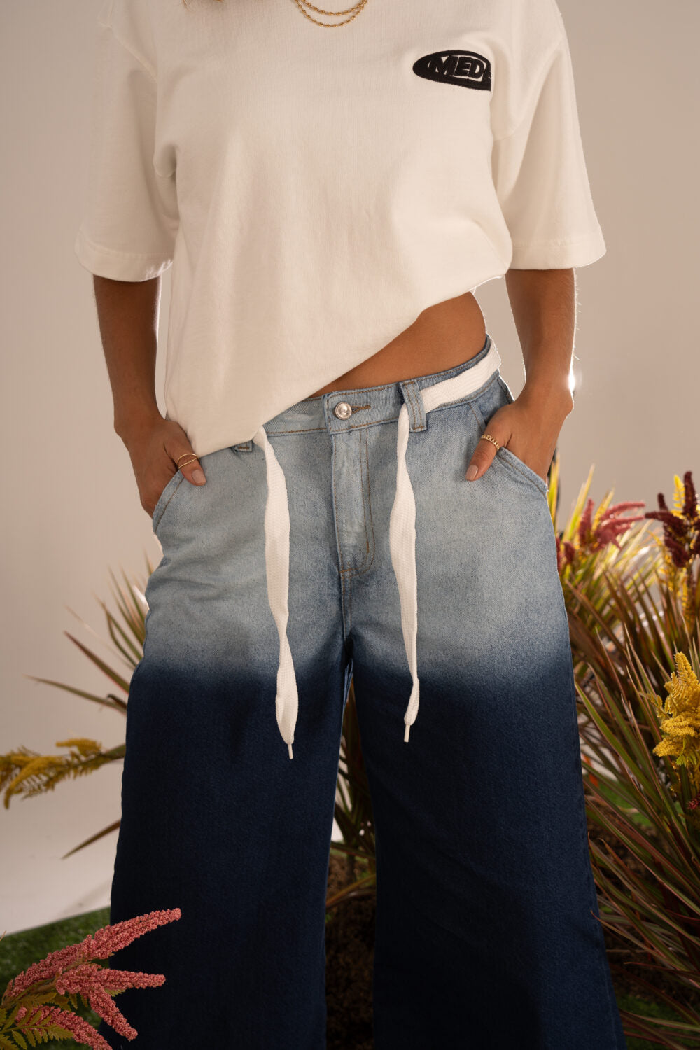 Mede denim sumerged elephant boot