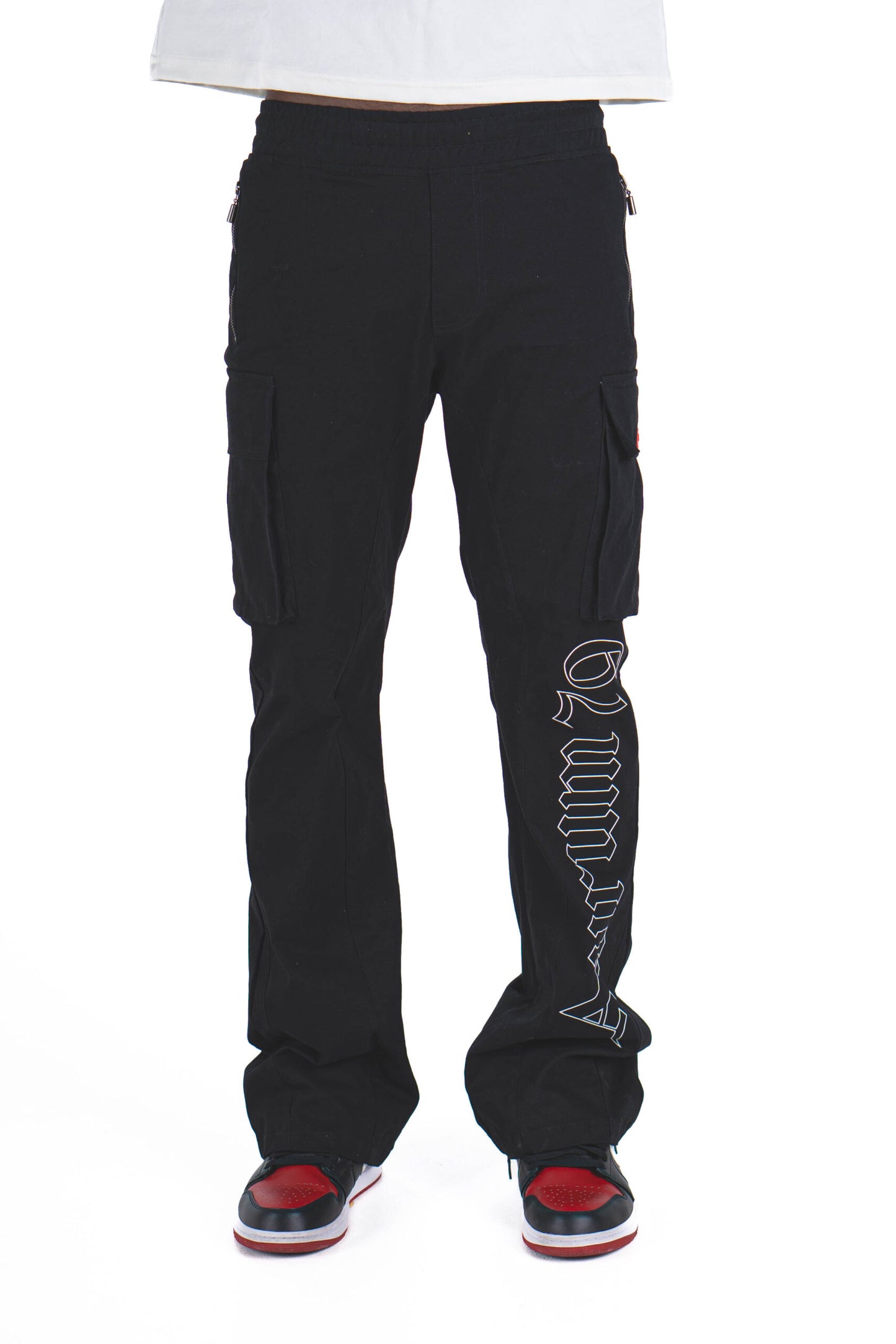 Aurum black wide cargo pants