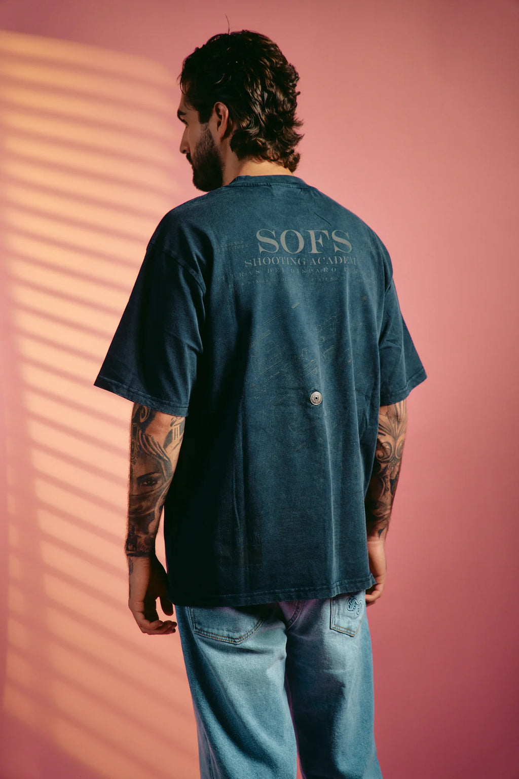 Son of son SOFS Academy Oversized T-Shirt — Washed Blue OT-119