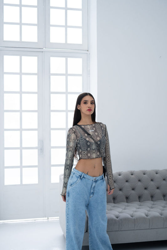 Mede crop top python