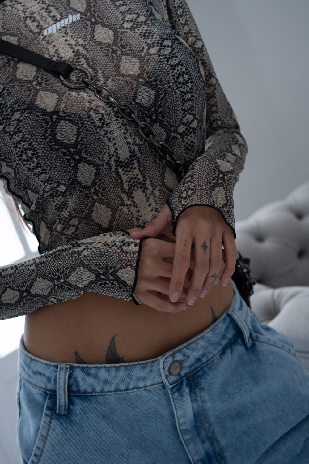 Mede crop top python