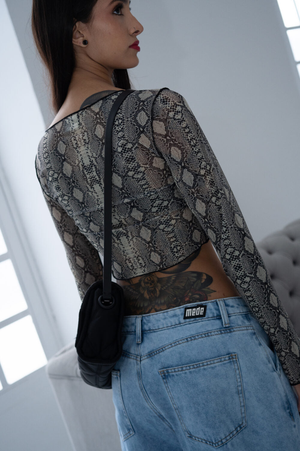 Mede crop top python
