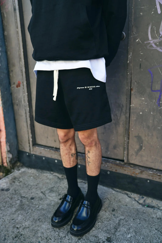 Sinners garments black shorts