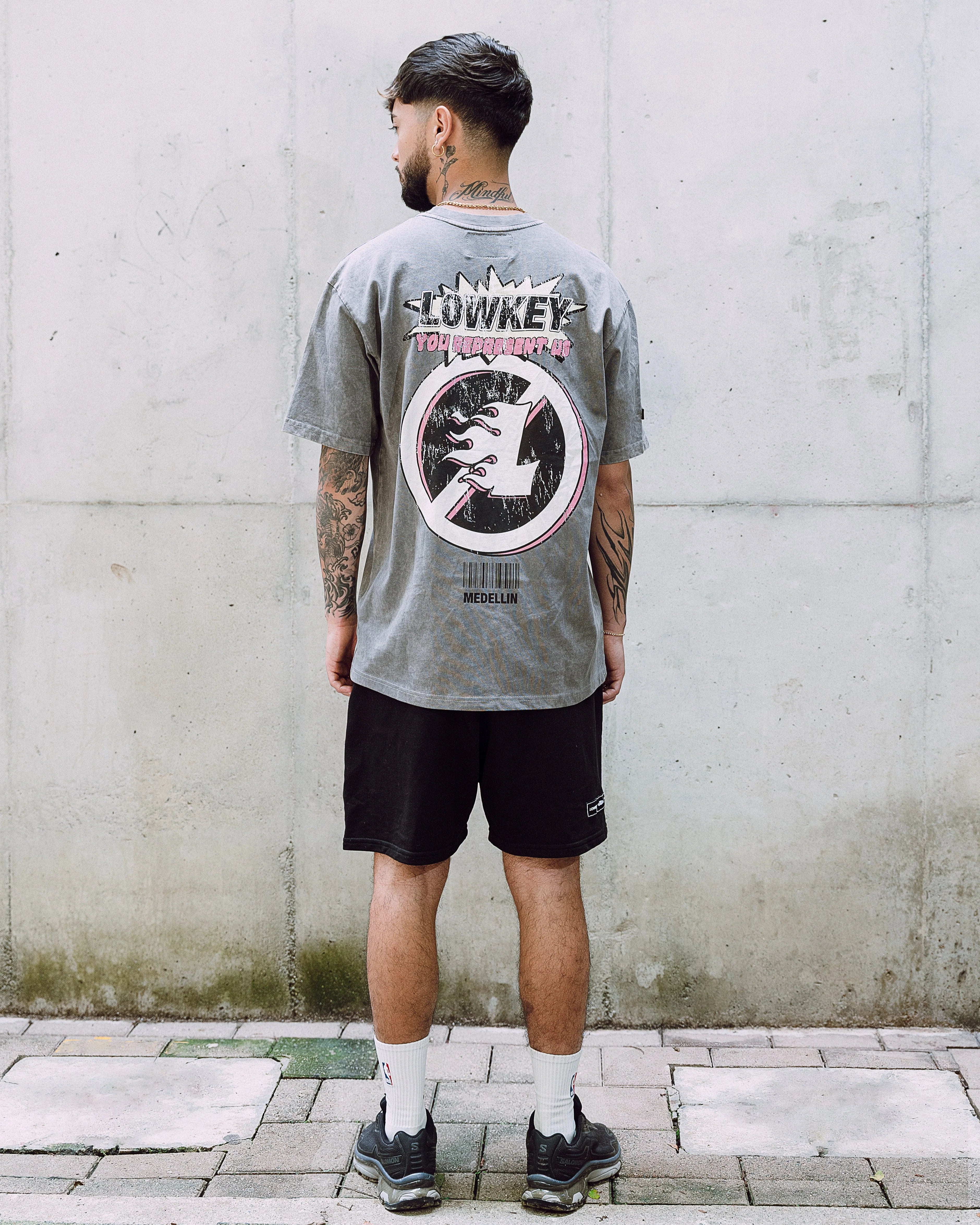 Lowkey camiseta gris wash - graphics 01