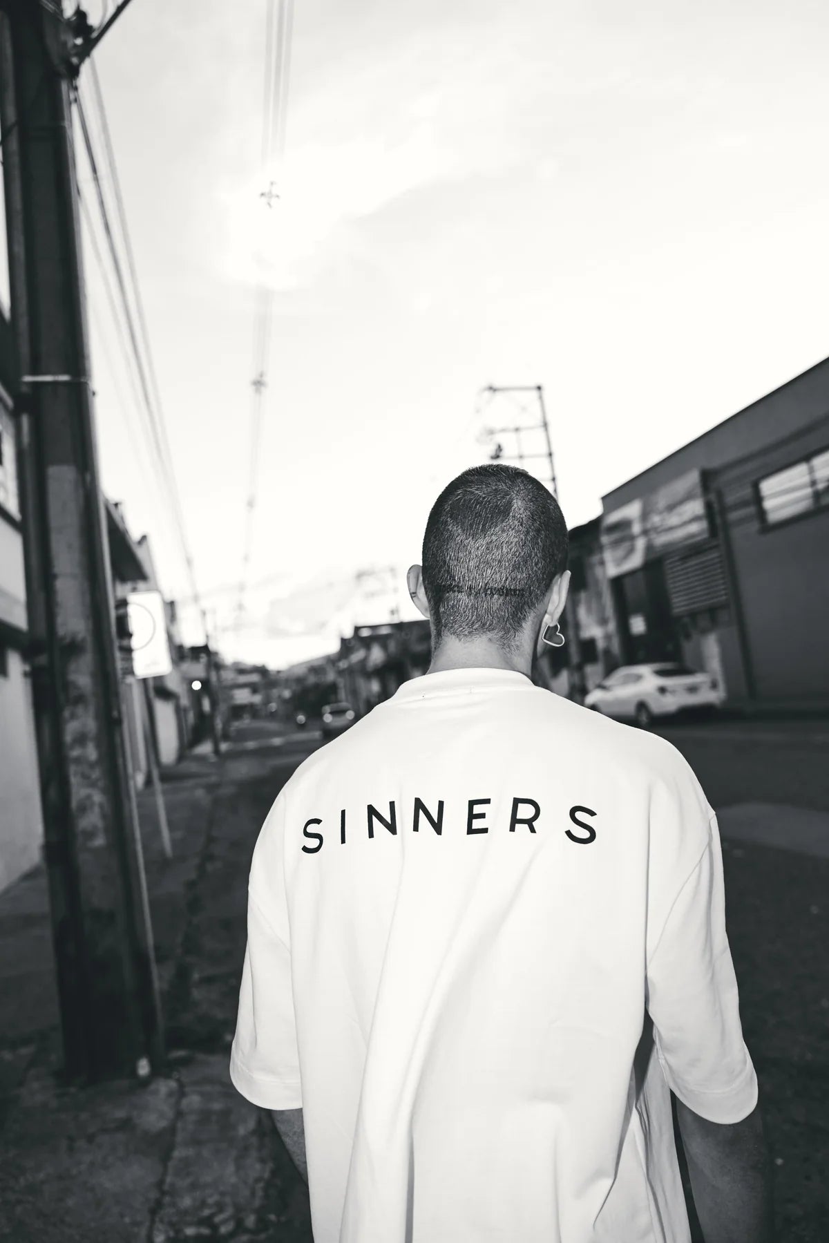 Sinners sinners logo white t-shirt