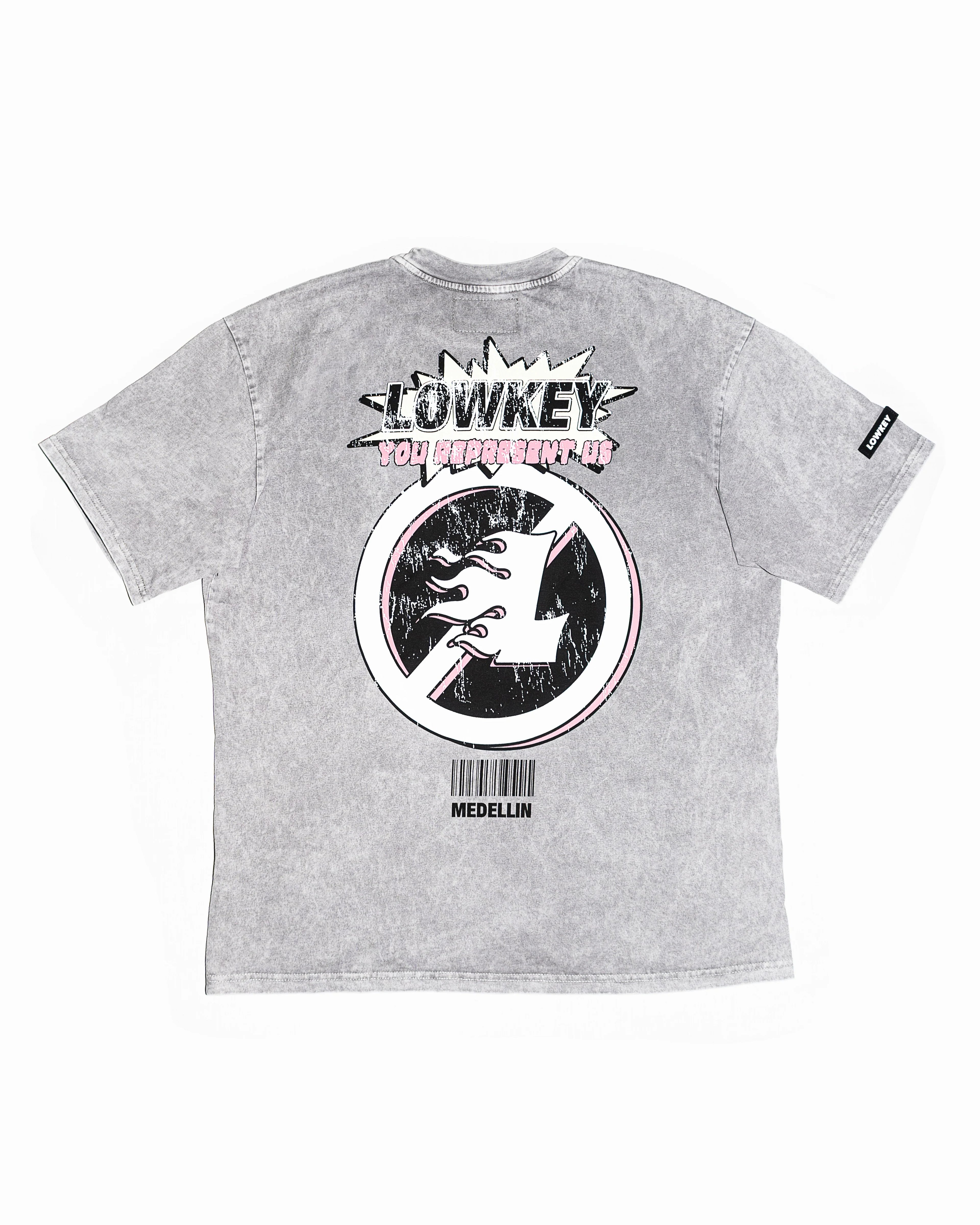 Lowkey camiseta gris wash - graphics 01