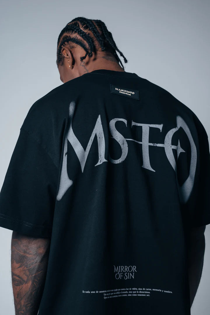 Manifesto Camiseta oversize básica mof negra