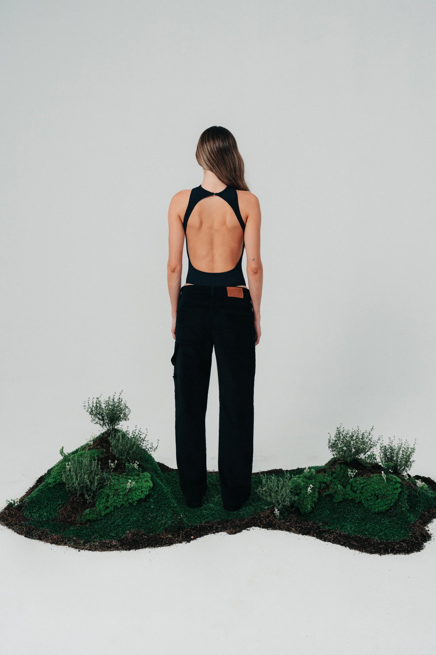 Blow up Sleeveless Bodysuit Black