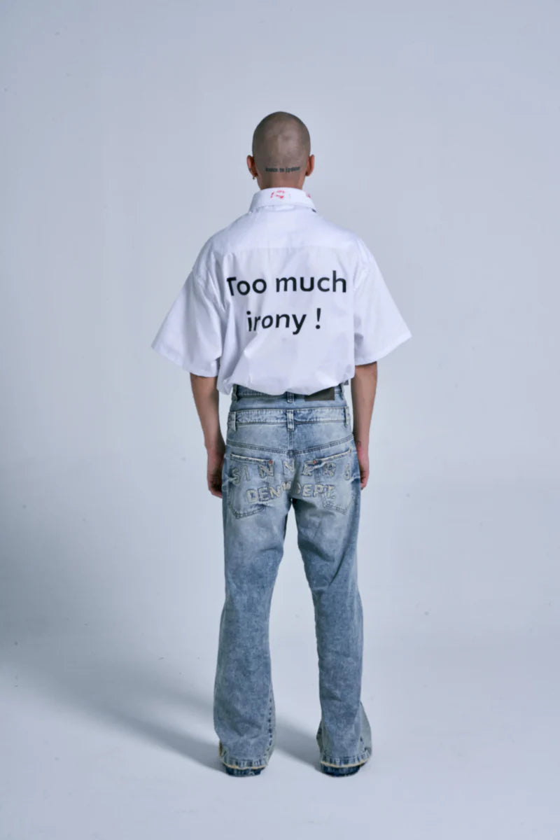 Sinners too much irony! white overshirt