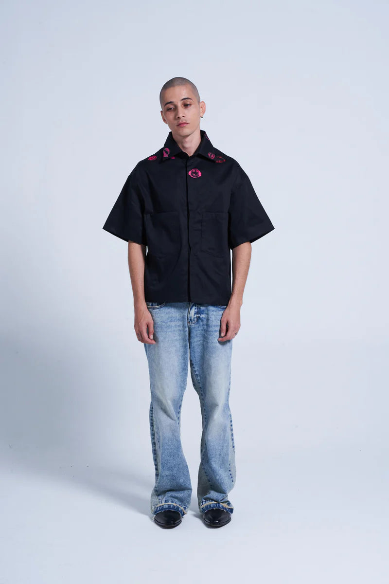 Sinners too much irony! black overshirt