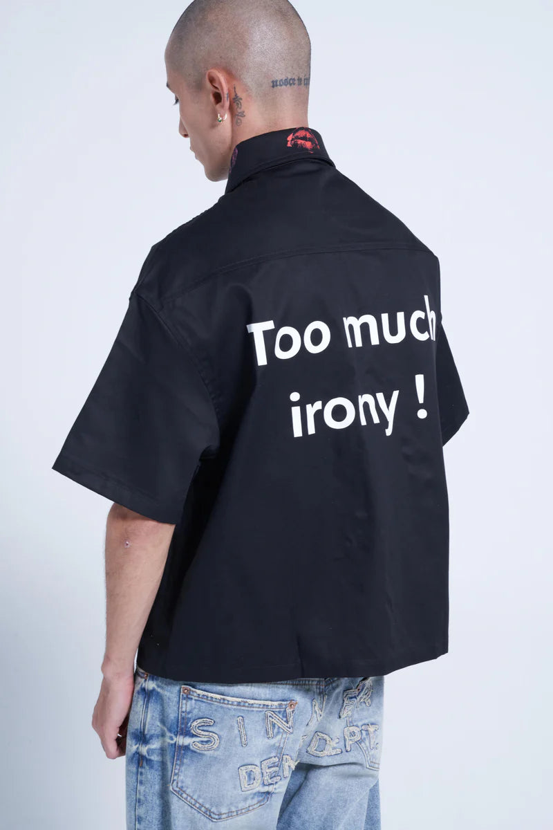 Sinners too much irony! black overshirt