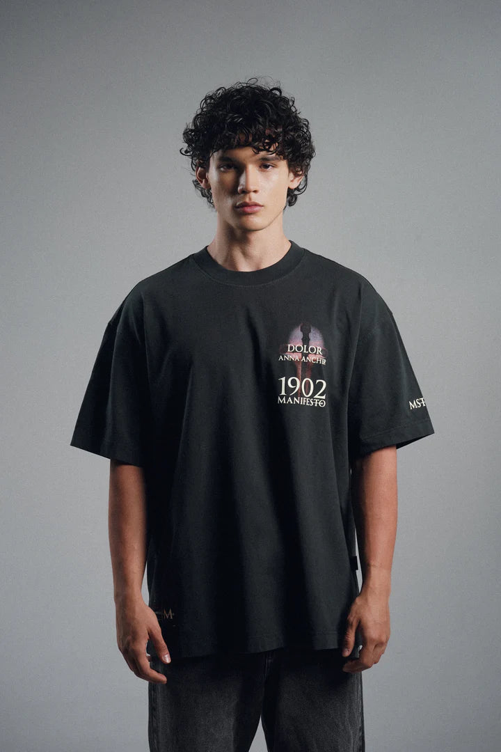 Manifesto camiseta oversize dolor cenizo