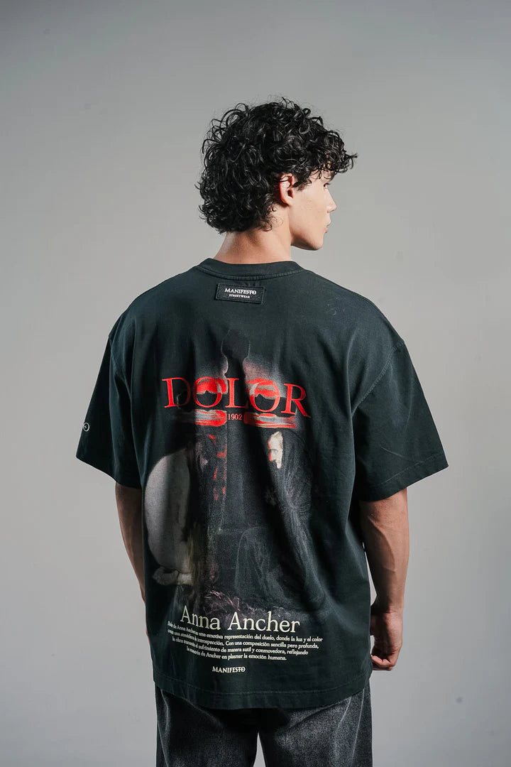 Manifesto camiseta oversize dolor cenizo