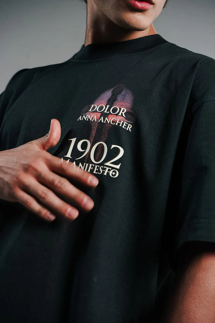 Manifesto camiseta oversize dolor cenizo