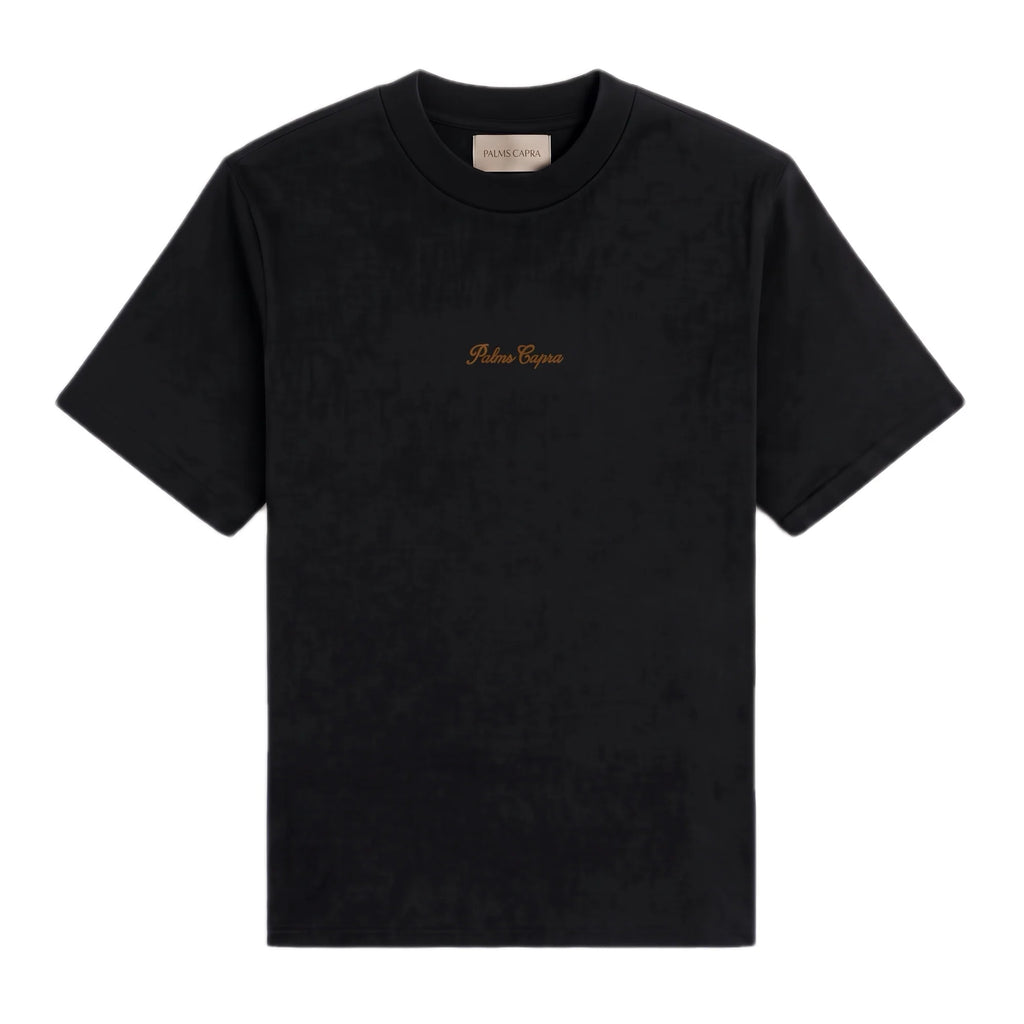 Palms Capra Embroidered Black Tshirt
