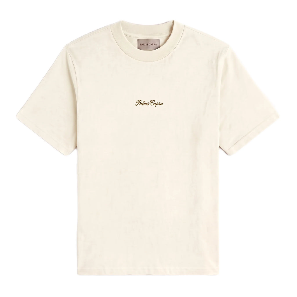 Palms Capra Embroidered Ivory Tshirt