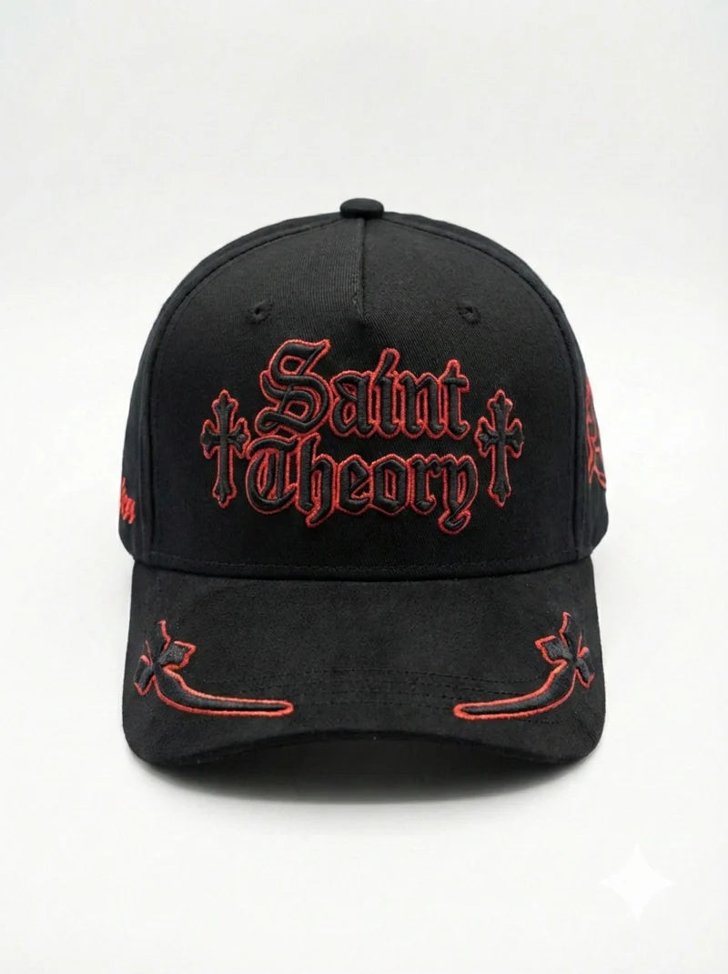 Saint Theory Gorra Silent Cross Black White Red