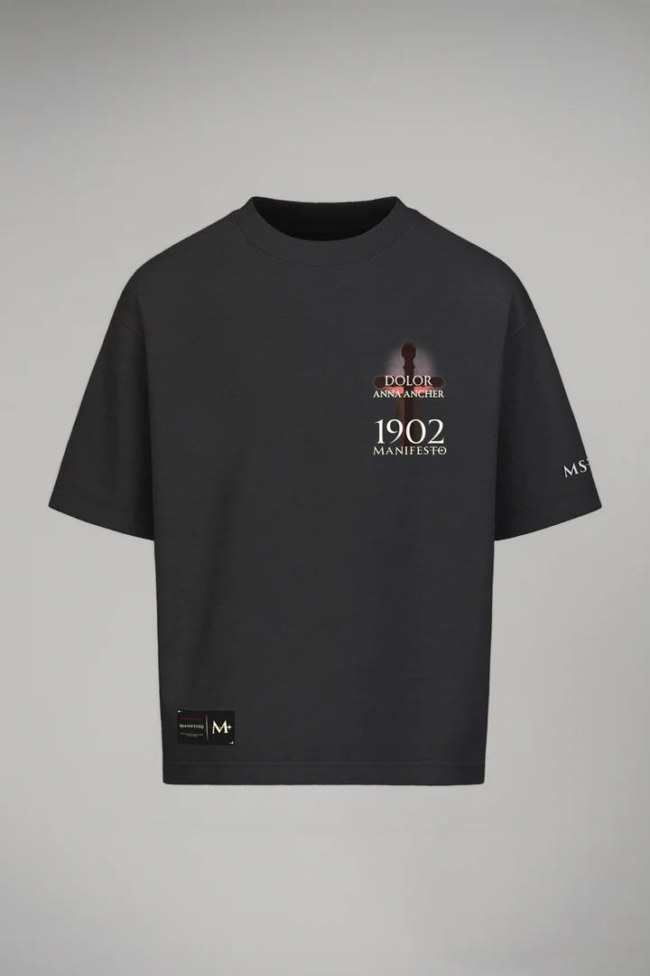 Manifesto camiseta oversize dolor cenizo